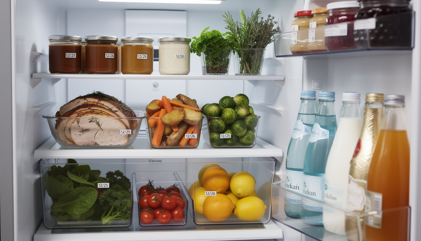 Organiseer je koelkast om verspilling na kerst te verminderen.